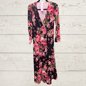 Floral Long Sleeve Long Dress
